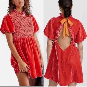 NWT Free People Backless Velvet Dress